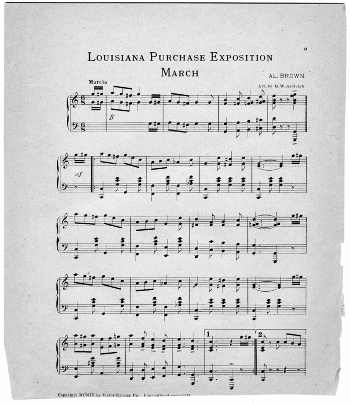 Louisiana Purchase Exposition march / by Al Brown ; [arr. by G.W. Ashleigh].