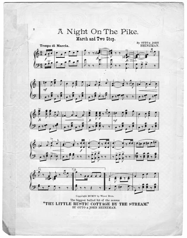 A night on the Pike : march and two-step / by Otto and John Heinzman.