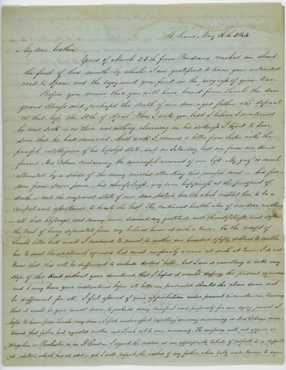 Letter from Caroline Shaw to Henry Shaw