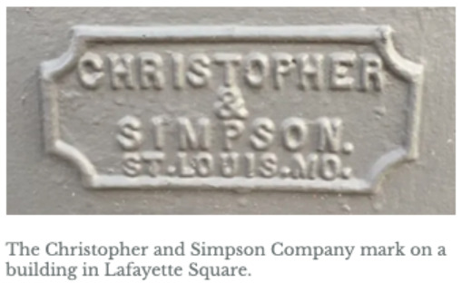 Christopher & Simpson company mark on a building in Lafayette Square