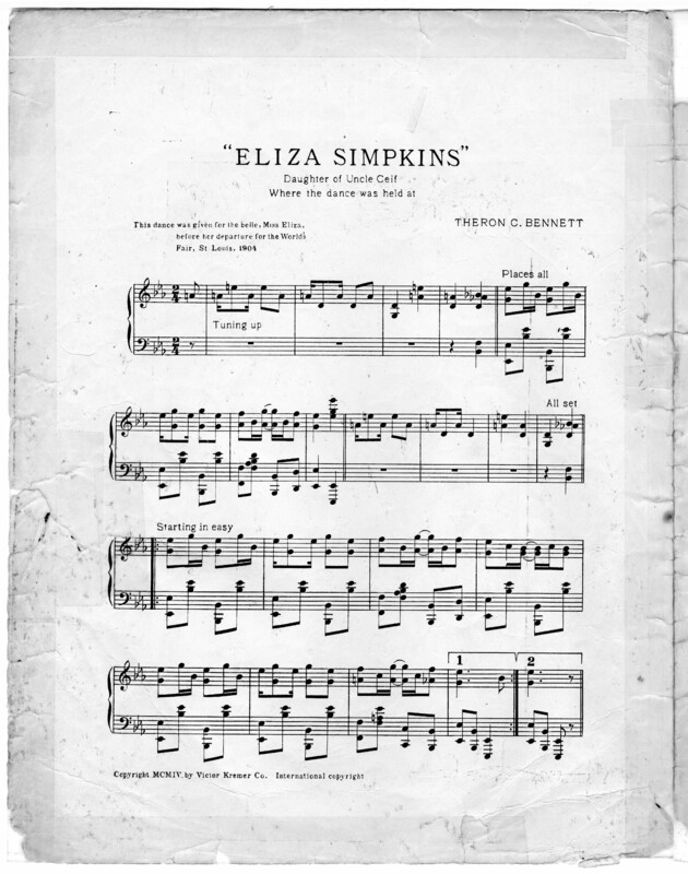 Eliza Simpkins : daughter of Uncle Cief where the dance was held at / by Theron C. Bennett