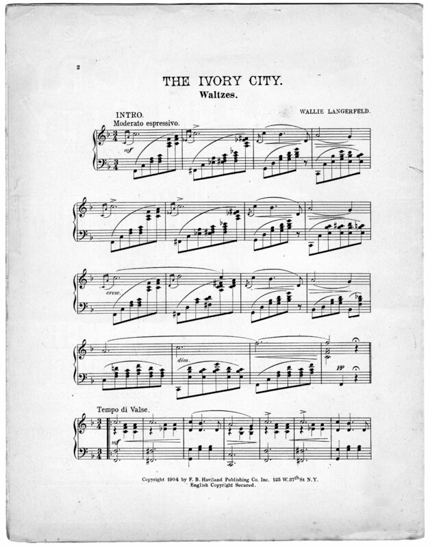 The ivory city : waltzes / by Wallie Langerfeld.
