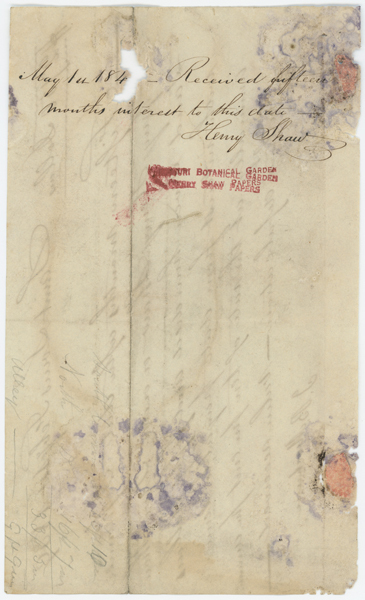 1839-02-01: Henry Shaw makes a loan to John Berry Meachum