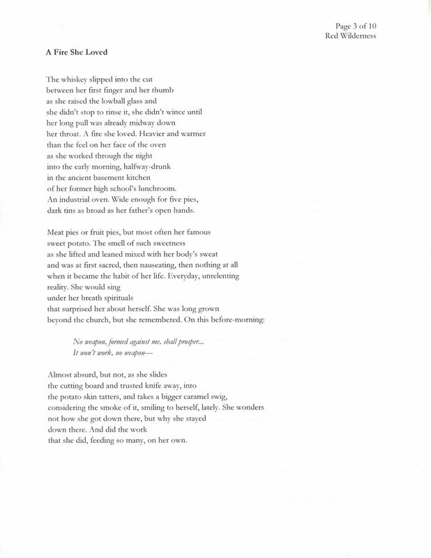 Draft of the poem "A Fire She Loved." The form is strophic, broken up into stanzas of different lengths.