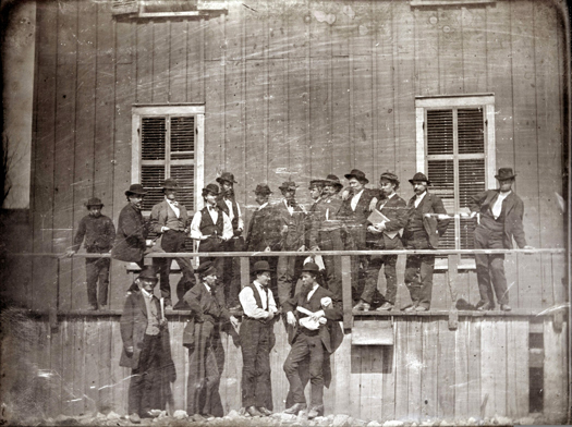 Slave market of Bernard Lynch in downtown St. Louis, 1852