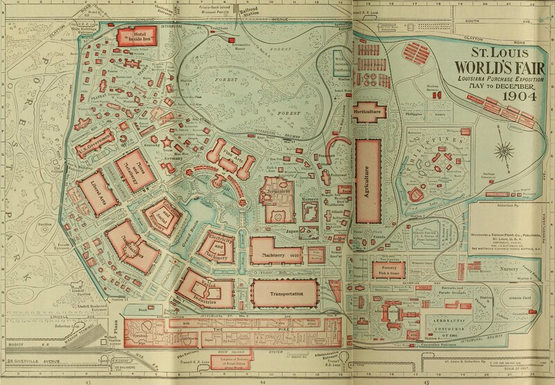 [merged map of Louisiana Purchase Exposition]