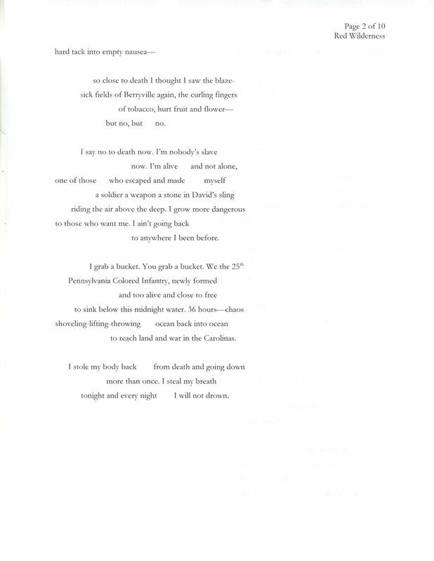 Second page of the poem "Another Strange Land: Downpour Off Cape Hatteras (March, 1864)."