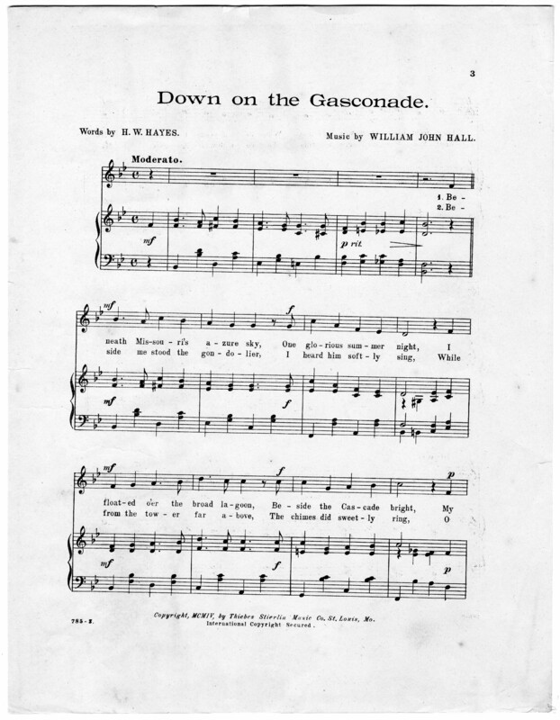 Down on the Gasconade / book by Hiram W. Hayes ; music by Wm. John Hall ; Anton Heindl.