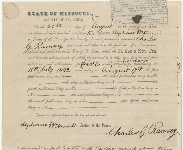 Front page: Deed of trust and notice of affidavit
