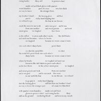 A large print of the poem "Viciousness in Ends." A palindrome that uses white space between
words.
