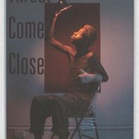 The covert art for Threat Come Close features a young Black man with a cast on his left arm seated in a metal folding chair reaching up to angle a heat lamp towards his upturned face. The lighting is dark, and he is cast partly in shadows. The title of the book Threat Come Close is in black all caps, and Coleman's name is listed in the bottom in white text.