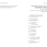 The continuation of the poem "Draft Night: Nautical Brothas Association.” The facing page is the poem "I Could Always Just Hear Somebody Running."