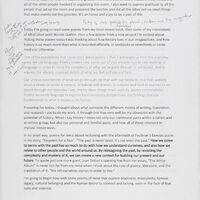 Typed speech notes with handwritten notes, such as how poetry reinvents language to express hard-to-convey perspectives. 